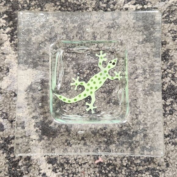 Pizzo Glass Art Gecko Trinket Tray - Picture 3 of 4